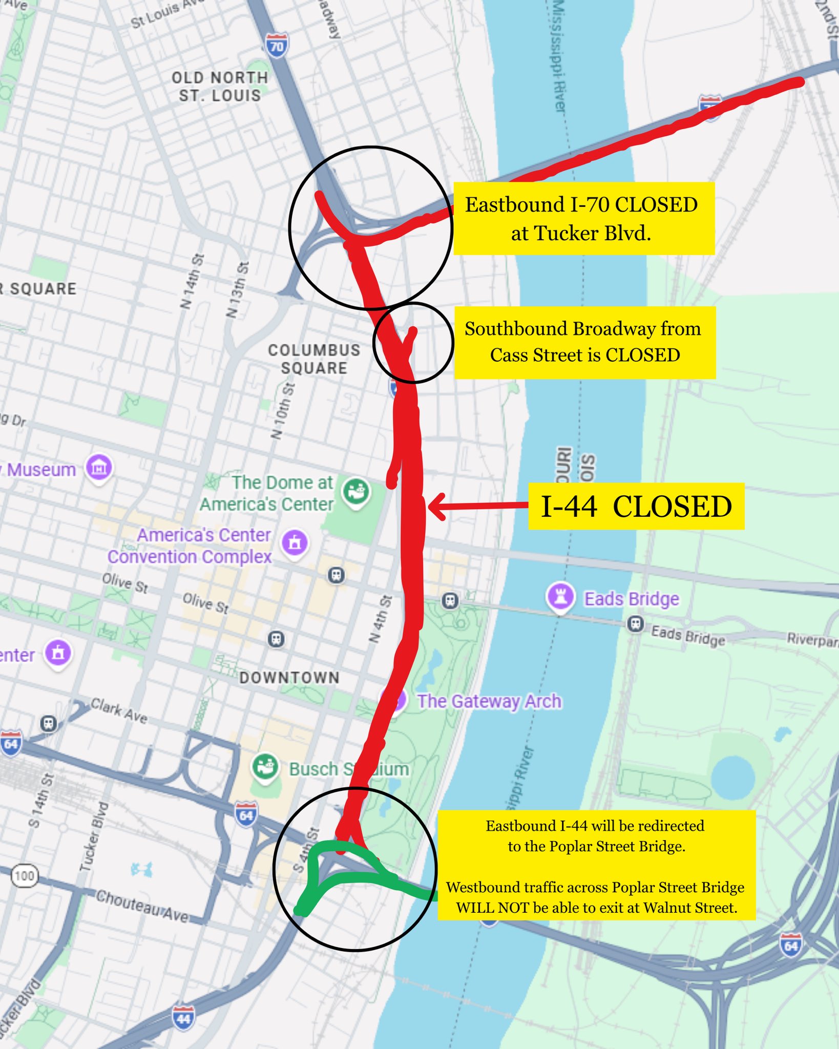 06.13.2026 Sinkhole Closures Travel impacts from sinkhole 6.13.2026