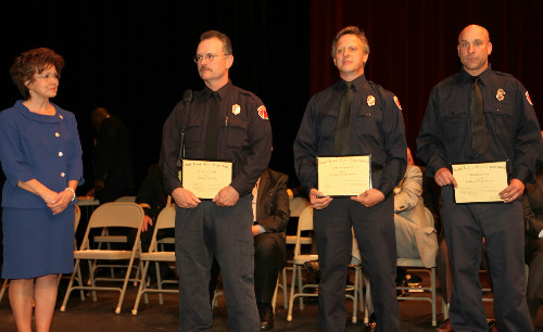 Lifesaving Award to Jim Eaton, George Anderson and Vince Monti