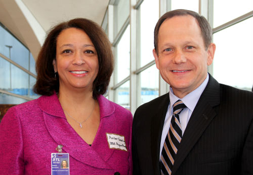 Amber Gooding with Mayor Francis G. Slay