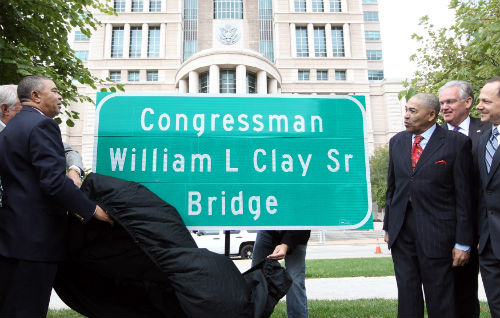 Bill Clay Bridge sign unveiling