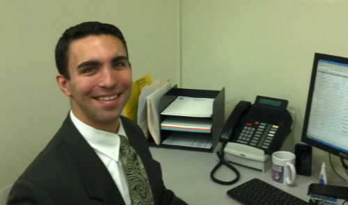 Joshua Kremer, on the job in the Director's Office, Department of Public Safety.