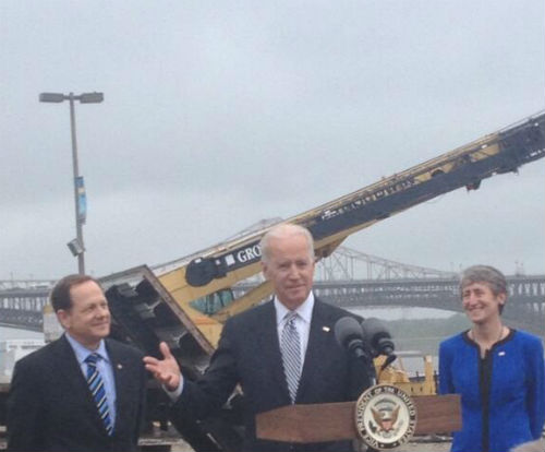 Mayor Francis G. Slay, Vice President Joe Biden and Secretary of the Interior Sally Jewell