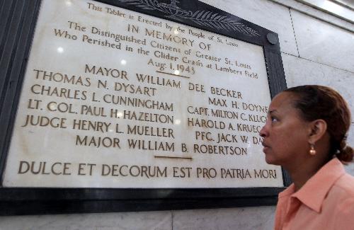 Sable views memorial plaque located in the rotunda of City Hall