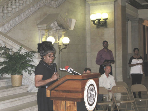 Sylvia M Donaldson opens the ceremony