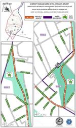 Location of the Christy Blvd Cycle Track in South St. Louis, Missouri.