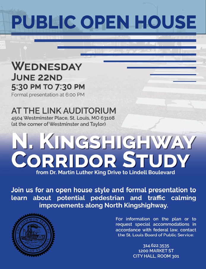 N. Kingshighway June 22, 2022 Public Meeting Flyer
