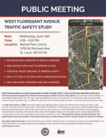 Flyer for the West Florissant Avenue Traffic Safety Study Meeting