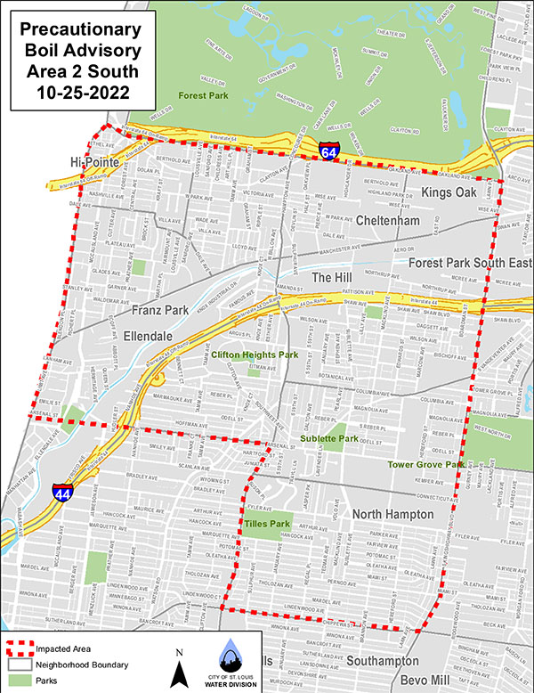 North of Arsenal to Oakland between S. Kingshighway and the western City limit.
South of Arsenal to Chippewa between S. Kingshighway and Hampton.