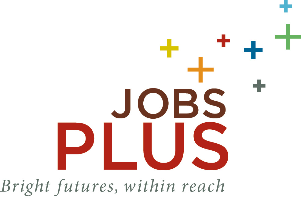 Jobs Plus logo in red