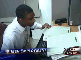 Teen employment Ray King working at St. Louis City Hall