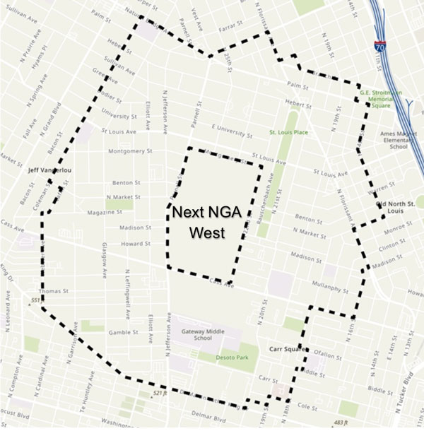 Proposed Special District Area map 500 feet around the NGA facility