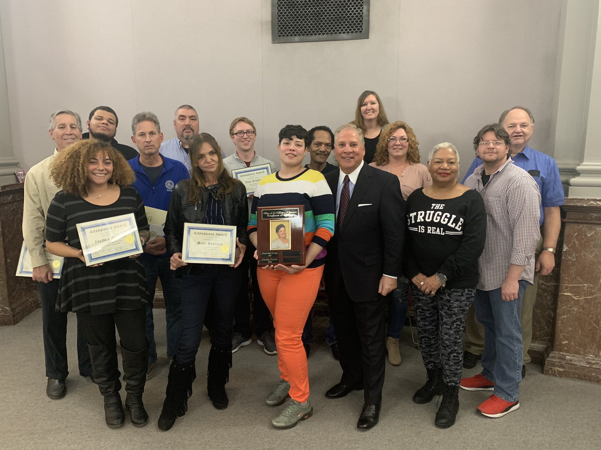 Group photo of all employees recognized at the COR ceremony