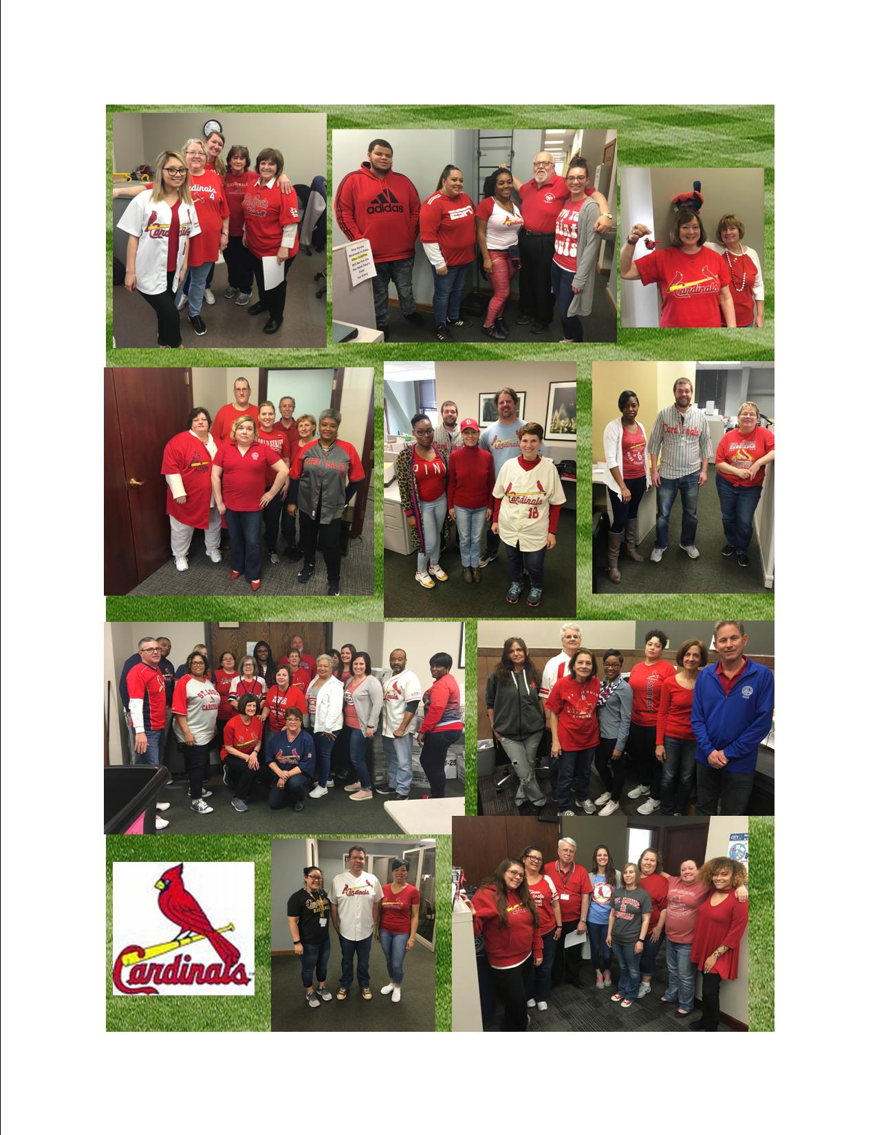 COR employees celebrated Opening Day on April 5, 2018 by wearing Cardinal Red.