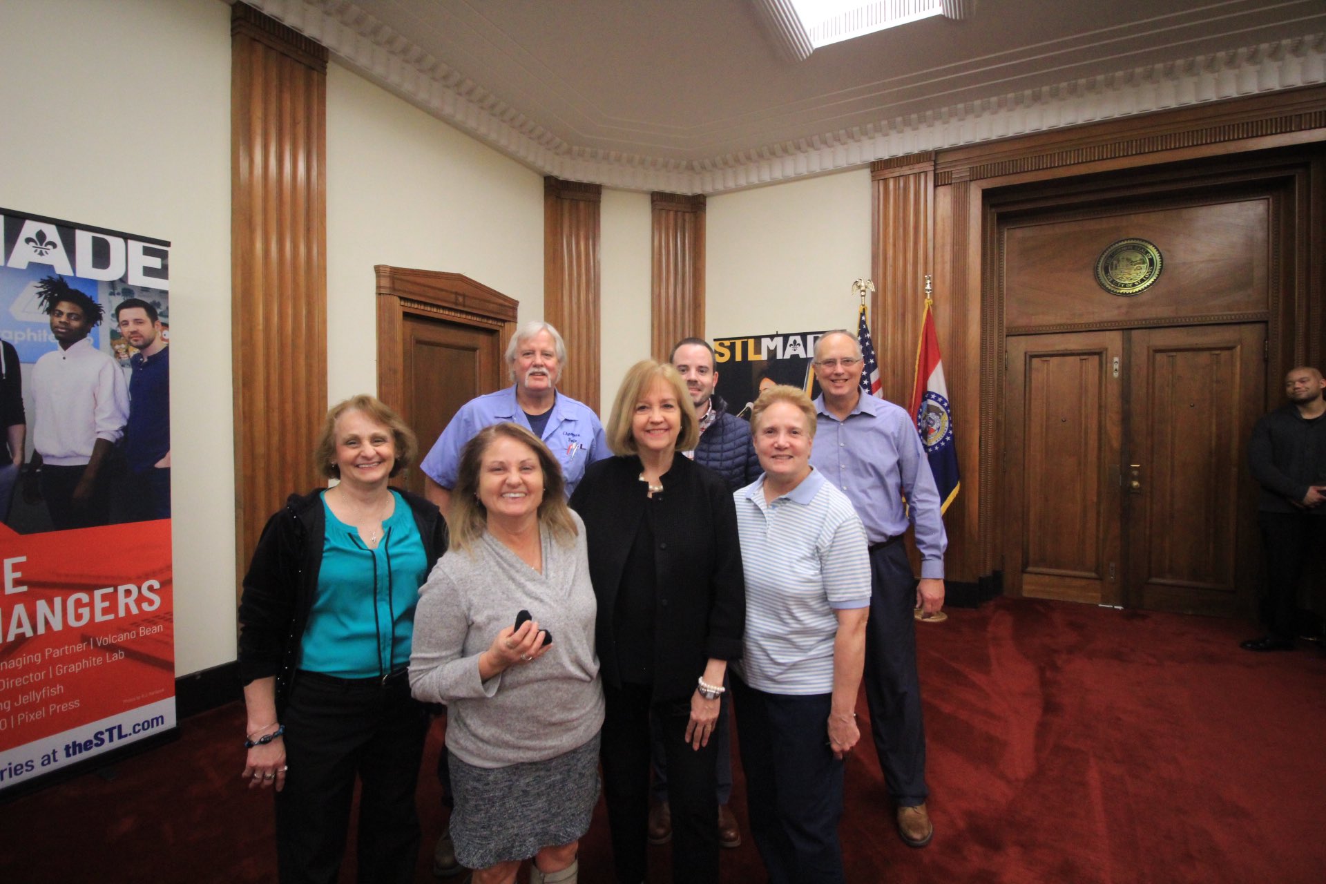 Group photo of Kargacin with fellow City employees during the ceremony