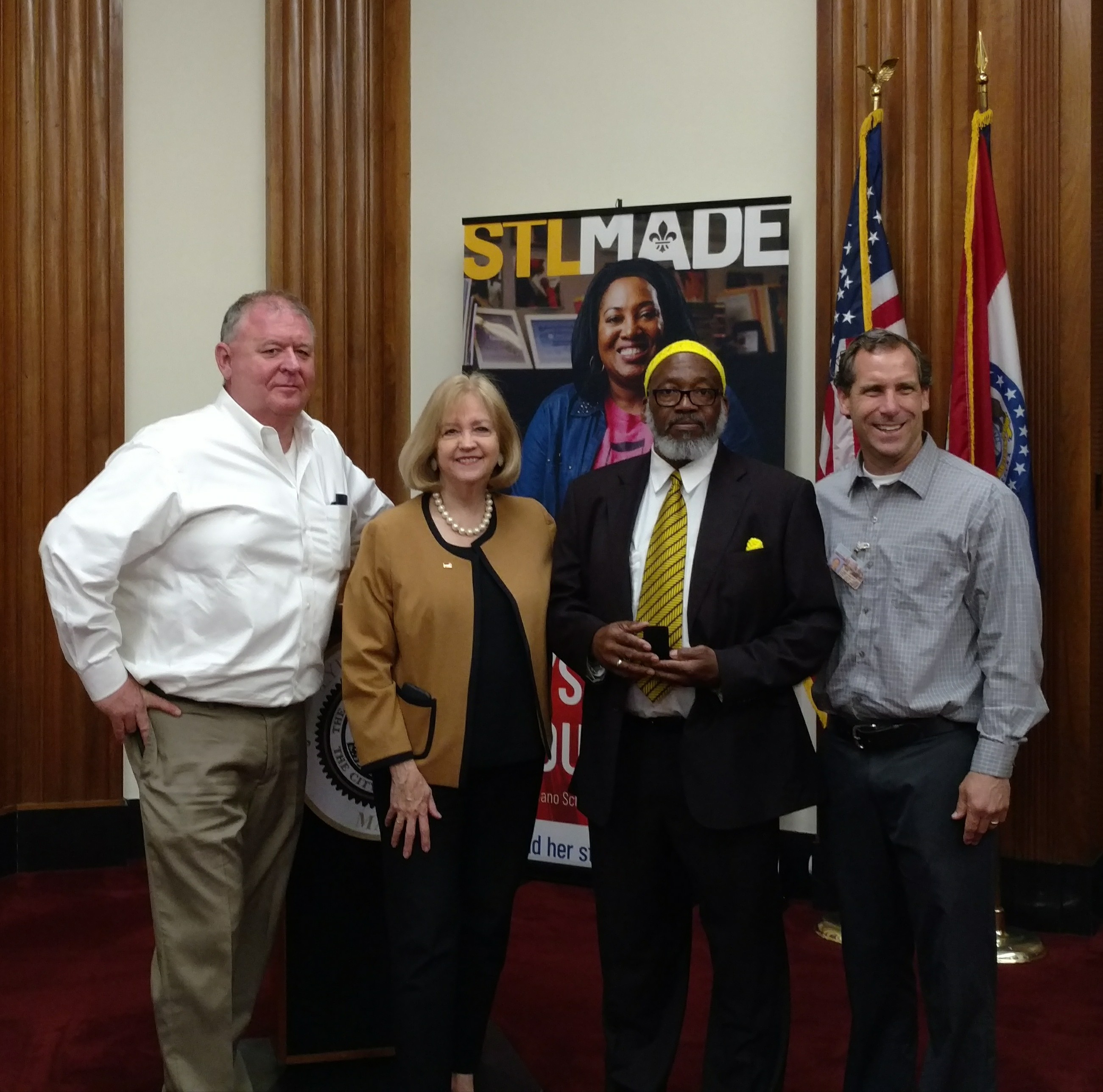 Greg Hayes, Mayor Lyda Krewson, Khonsubey and Alan Jankowski