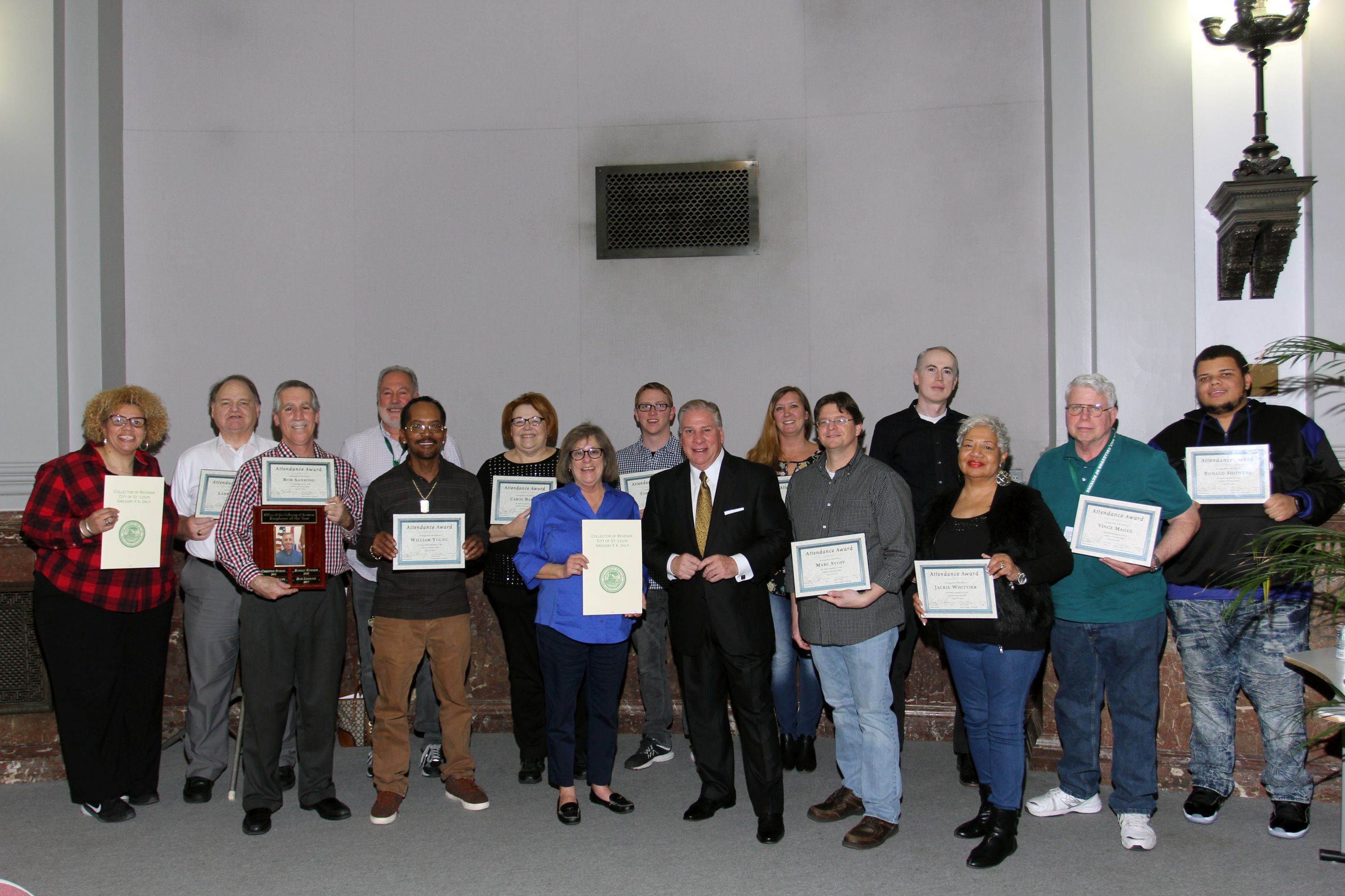 Group photo of COR employees honored at recognition ceremony
