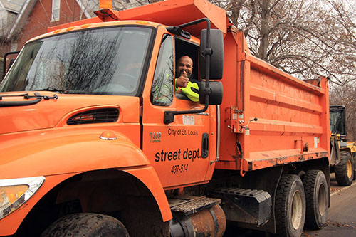 City worker in Street Department vehicle small promo