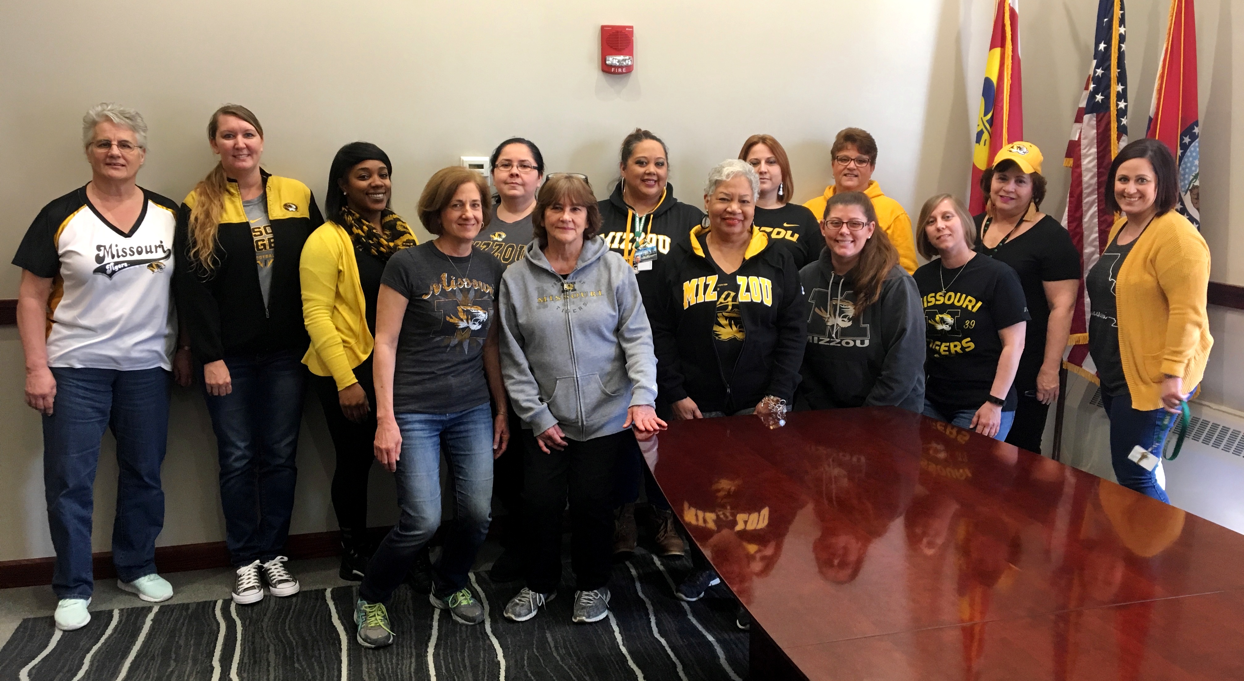 Collector of Revenue employees celebrated 2018 Arch Madness by wearing Mizzou Black and Gold