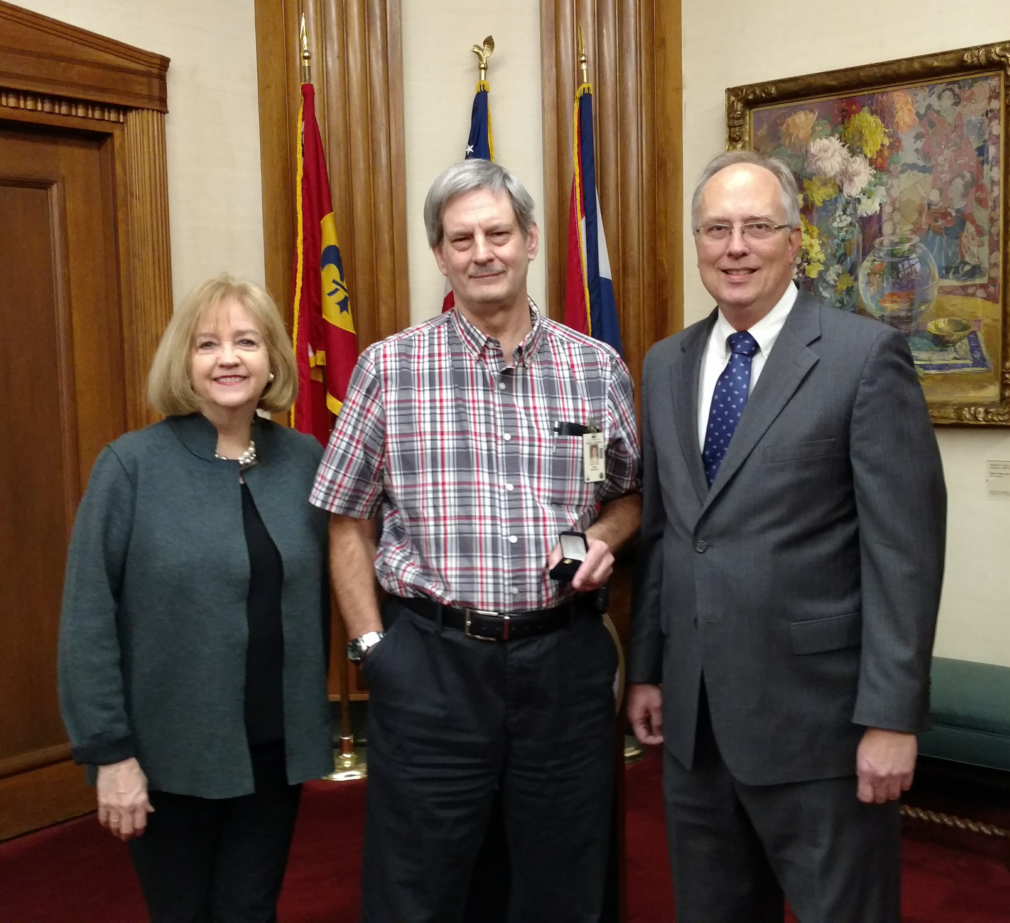 Mayor Lyda Krewson, Jeff Stevenson and Public Utilities Director Curt Skouby