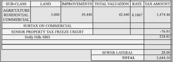 senior-prop-tax-credit-bill-example-2026 Example of what the senior property tax freeze credit looks like on your bill.