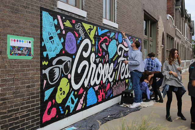 Grove Fest 2011 St Louis Grove Fest Paint by numbers mural 2011