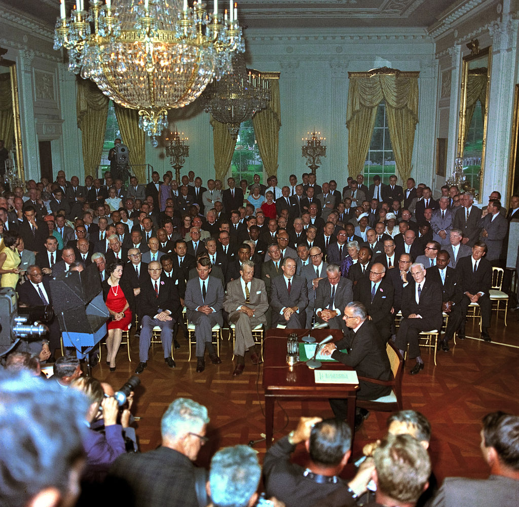 Picture from the signing ceremony for the Civil Rights Act of 1964