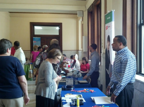 Vendors provided timely information to City employees during the 2014 Staples Advantage Vendor Show on Sept. 9, 2014. 
