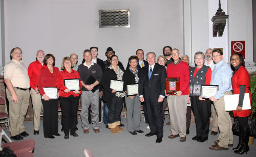 COR Group photo of all the attendance performance award winners for 2012