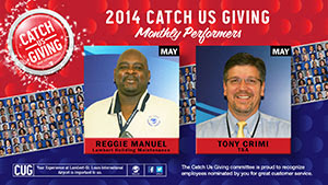 Catch Us Giving Honorees for May 2014