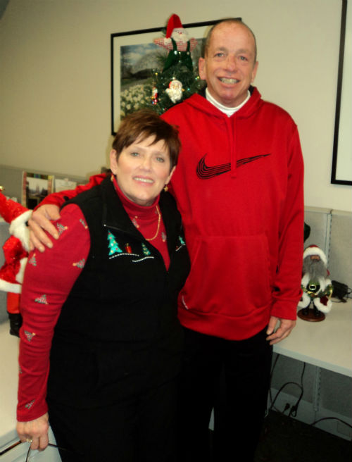 Christopher and Sheryl on Wear Your Christmas Sweater Day
