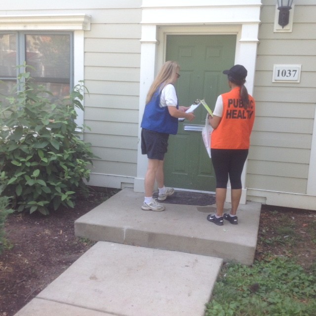 Connie of the Health Department doing Wellness Checks