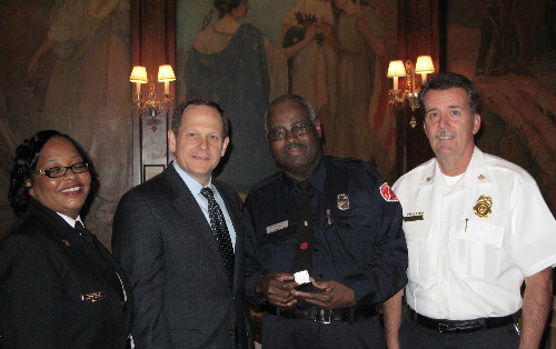 EMS Dep Chief Valerie Porter, Mayor, Donald Jones, Chief Dennis Jenkerson 500