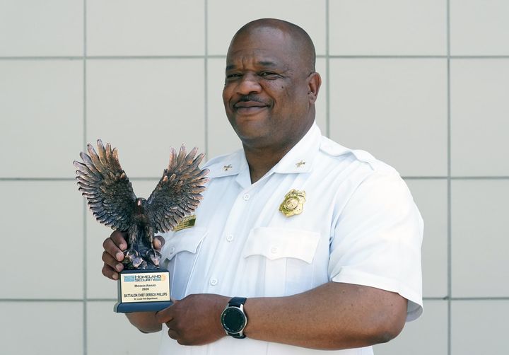 Battalion Chief Derrick Phillips, recipient of the Doris A. Davis Master's Thesis Award