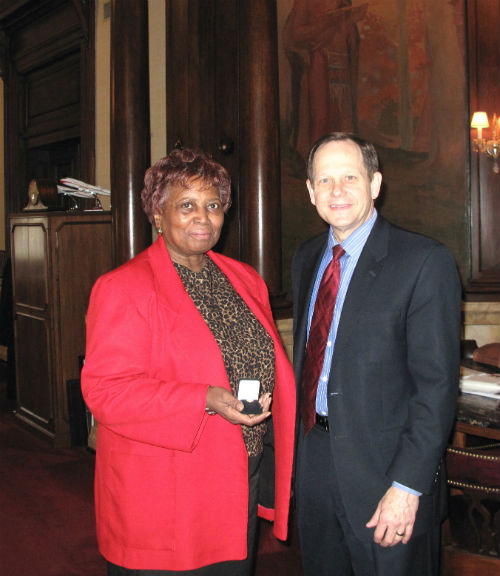 Helana Crowder with Mayor Slay on Feb. 17, 2012  