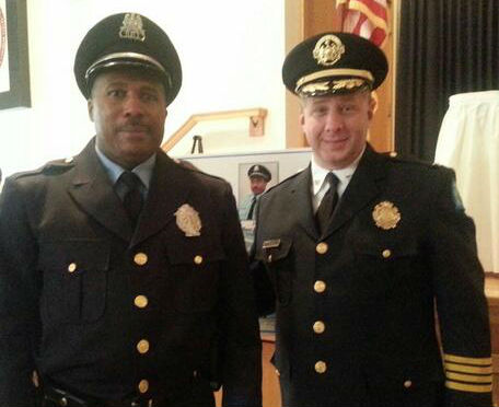 Officer Wendell Ishmon and Chief Sam Dotson