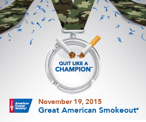 Flyer for 2015 Great American Smokeout on Nov. 19, 2015