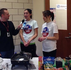 Dietetic interns Victoria Glatz and Gabby Purchno field questions about pre- and post-workout nutrition at the O'Fallon Park Rec Plex. Dietetic interns Victoria Glatz and Gabby Purchno field questions about pre- and post-workout nutrition at the O'Fallon Park Rec Plex.