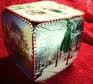 Decorative upcycled cardbox made out of old Holiday Cards