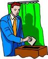 Person casting a ballot on election day clip art