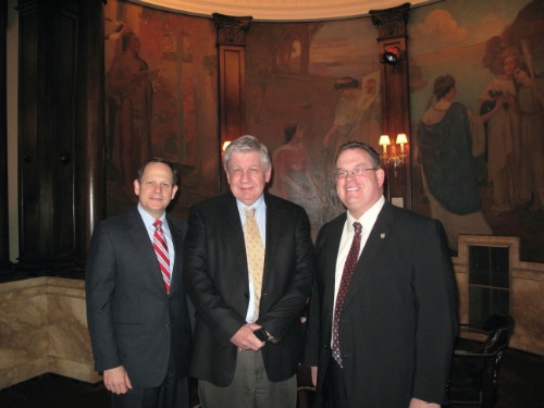 Mayor Francis G. Slay, Joe Kuss, and BPS President Rich Bradley